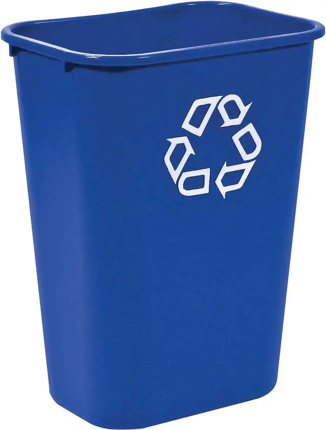 Main image of Rubbermaid Commercial 295773BLUECT Deskside Recycling Container - 10.31 gal Capacity - Sturdy - 15.3" Height x 20" Width x 10" Depth