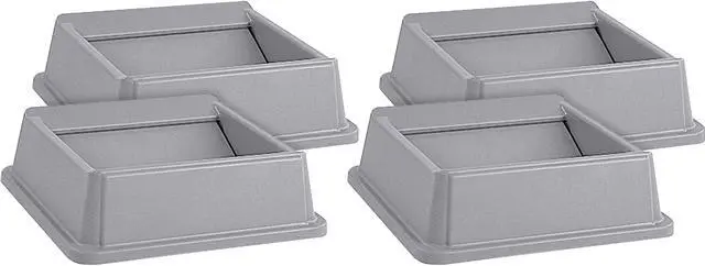 Main image of Rubbermaid Commercial 266400GYCT Untouchable Square Swing Top - 4 / Carton - Gray