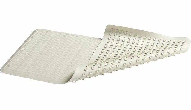 Alt view image 2 of 2 - Rubbermaid Commercial Safti Grip Bath Mats - Bathroom - 28" Length x 16" Width - Rectangular - Textured - Rubber - White - 12 / Carton - 1982726CT