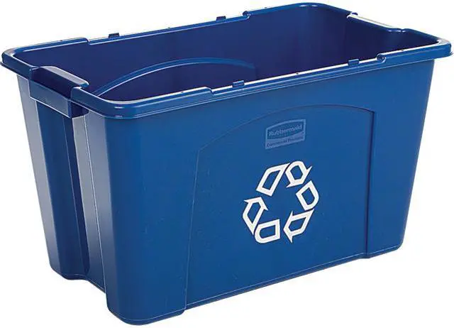 Main image of Rubbermaid Commercial 571873BECT 18-gallon Recycling Box - 18 gal Capacity - Rectangular - Linear Low-Density Polyethylene (LLDPE)