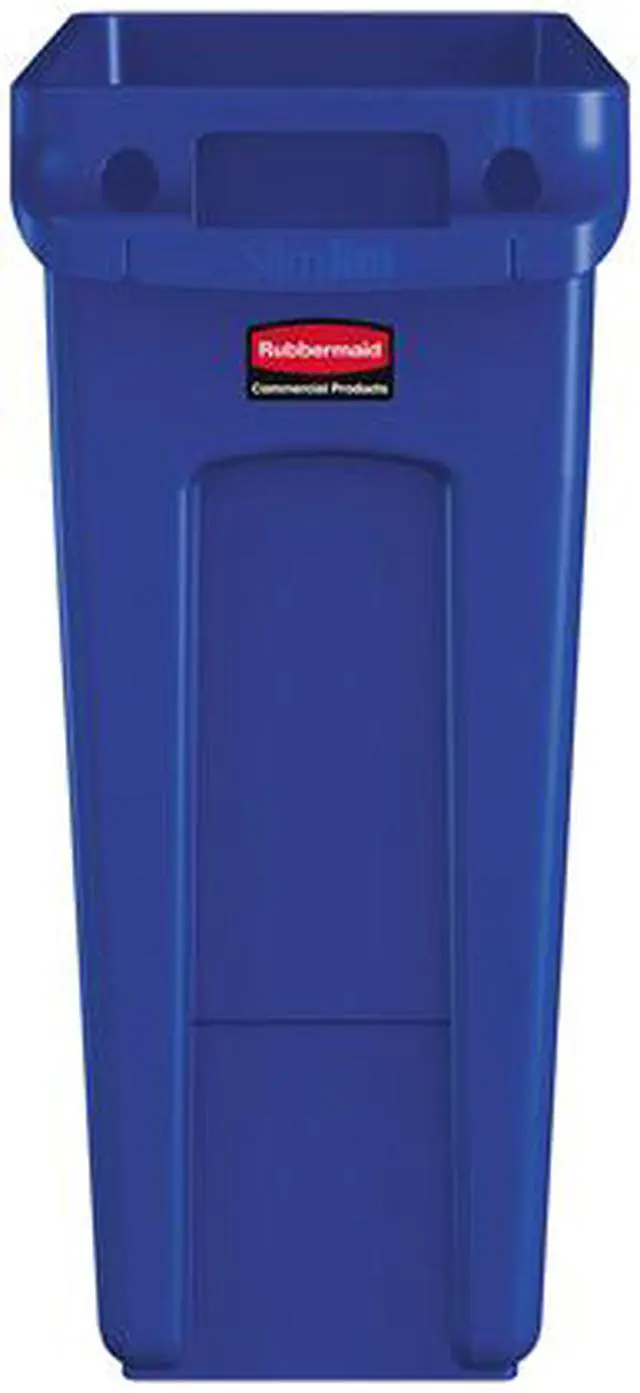 Alt view image 2 of 3 - Rubbermaid Commercial 1971257CT Slim Jim Vented Container - 16 gal Capacity - Plastic - Blue
