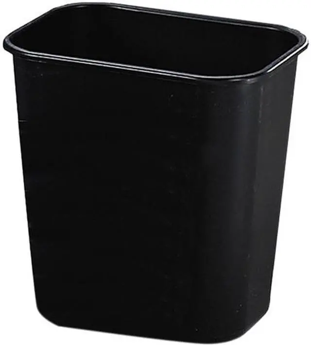 Main image of Rubbermaid Commercial 295500BKCT Deskside Wastebasket - 3.25 gal Capacity - Rectangular - 12.1" Height x 8.3" Width x 11.4" Depth