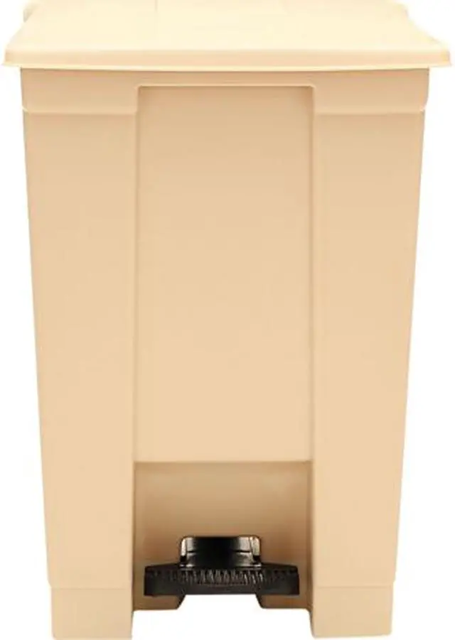 Main image of Rubbermaid Commercial FG614400BEIG Indoor Utility Step-On Waste Container, Square, Plastic, 12 gal, Beige