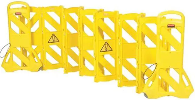 Alt view image 2 of 2 - Rubbermaid Commercial FG9S1100YEL Mobile Barrier, 13 Feet, Yellow