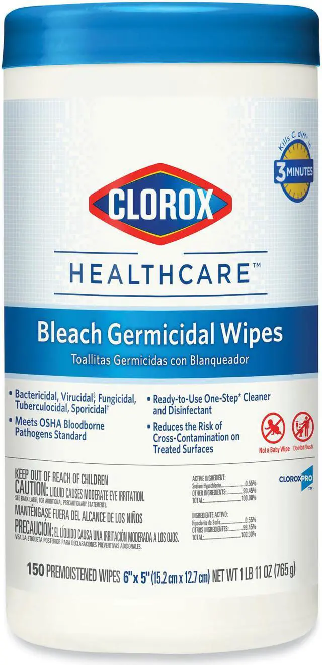 Main image of Clorox Bleach Germicidal Wipes, 6.75 x 9, Unscented, 70/Canister -6/CT 35309