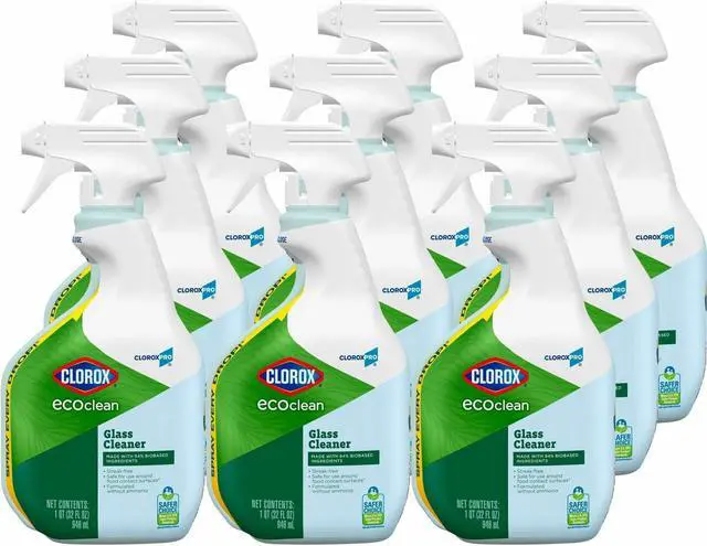 Main image of Clorox EcoClean Glass Cleaner Spray - 32 fl oz (1 quart) - 9 / Carton 60277CT