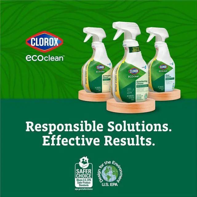 Alt view image 6 of 6 - Clorox EcoClean Glass Cleaner Spray - 32 fl oz (1 quart) - 9 / Carton 60277CT