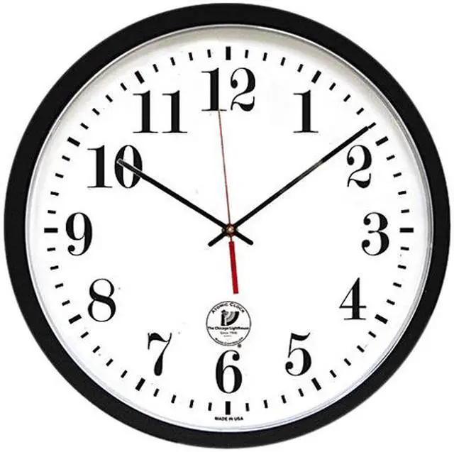 Main image of Chicago Lighthouse 67403302 Black ATOMIC Contemporary Clock