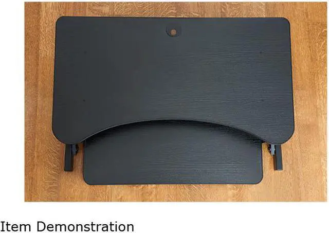 Alt view image 9 of 9 - Rocelco DADRDM2 DADR Deluxe 37" Sit To Stand Adjustable Height Desk Riser w/ Dual Monitor Mount (Black)