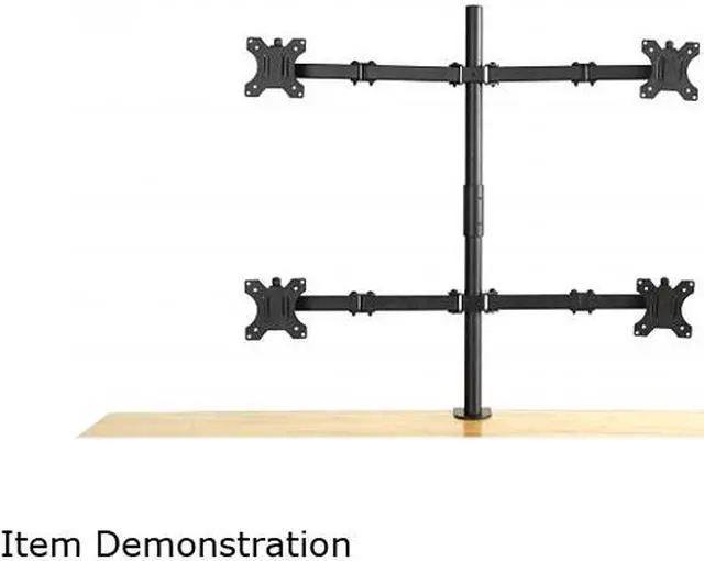 Alt view image 3 of 7 - Rocelco DM4 Quadruple Monitor Desk Mount | Dual Articulated Arms | Fits Four 13"- 27" Flat Panel Computer Monitors - Black