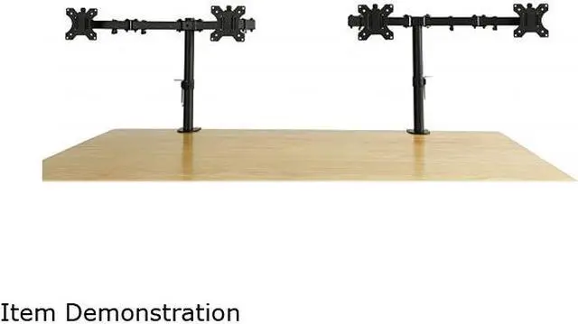 Alt view image 4 of 7 - Rocelco DM4 Quadruple Monitor Desk Mount | Dual Articulated Arms | Fits Four 13"- 27" Flat Panel Computer Monitors - Black
