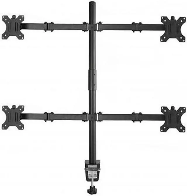 Main image of Rocelco DM4 Quadruple Monitor Desk Mount | Dual Articulated Arms | Fits Four 13"- 27" Flat Panel Computer Monitors - Black