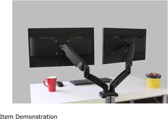 Alt view image 2 of 9 - Rocelco MA2 Dual Monitor Arm with Motion Assist, USB & Multimedia Ports (BLACK)
