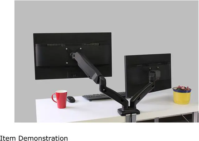 Alt view image 3 of 9 - Rocelco MA2 Dual Monitor Arm with Motion Assist, USB & Multimedia Ports (BLACK)
