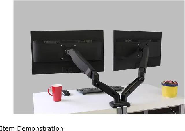 Alt view image 4 of 9 - Rocelco MA2 Dual Monitor Arm with Motion Assist, USB & Multimedia Ports (BLACK)