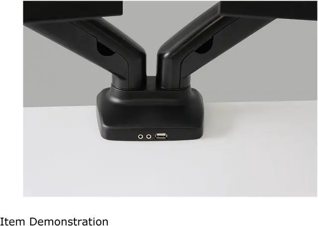 Alt view image 6 of 9 - Rocelco MA2 Dual Monitor Arm with Motion Assist, USB & Multimedia Ports (BLACK)