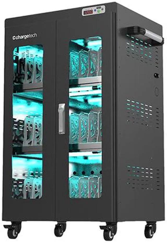Alt view image 2 of 8 - ChargeTech CT-300099SS 30 Bay UV Light Disinfection & Charging Cabinet 2.0