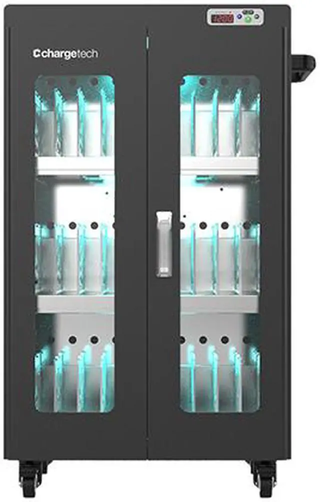 Alt view image 3 of 8 - ChargeTech CT-300099SS 30 Bay UV Light Disinfection & Charging Cabinet 2.0