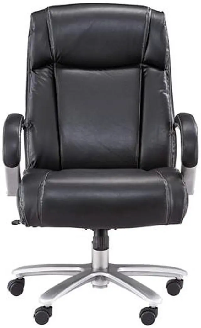 Alt view image 2 of 7 - Safco 3502BL Big & Tall Leather High-Back Task Chair