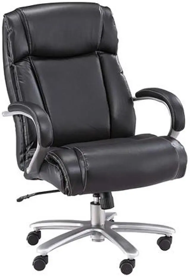 Alt view image 3 of 7 - Safco 3502BL Big & Tall Leather High-Back Task Chair