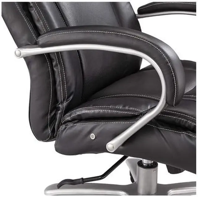 Alt view image 7 of 7 - Safco 3502BL Big & Tall Leather High-Back Task Chair
