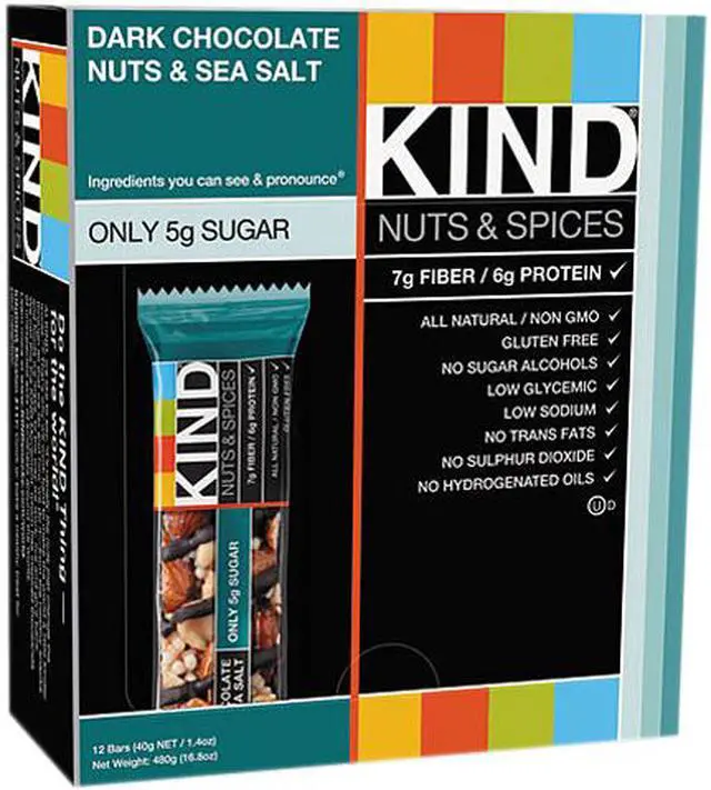 Main image of KIND 17851 Nuts and Spices Bar, Dark Chocolate/Nuts/Sea Salt, 1.4 oz, 12/Box