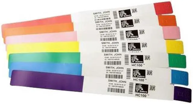 Main image of Zebra 10012713-5K 1"x10" Z-Band Fun Wristband Cartridge (Pink) Labels - 1 Case (6 Rolls)