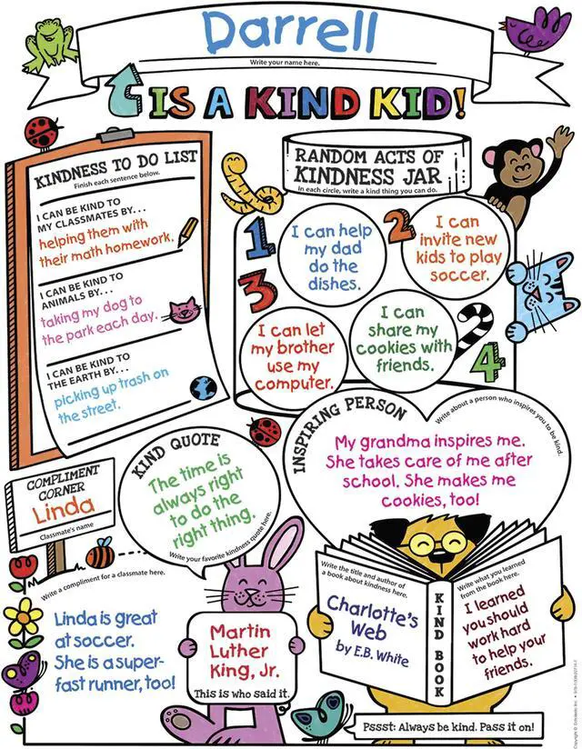 Alt view image 2 of 2 - Scholastic 1338227149 3-6 Class Kindness Personal Poster