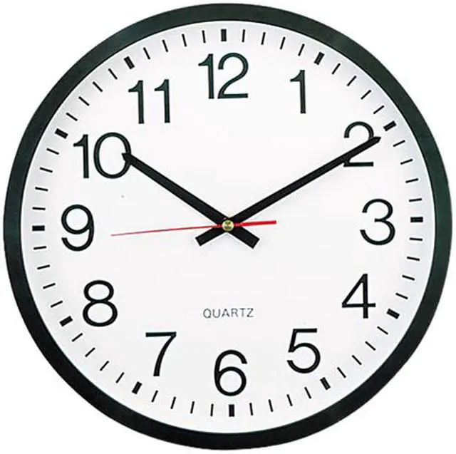 Main image of Universal UNV10431 Round Wall Clock, 11-1/2 in, Black