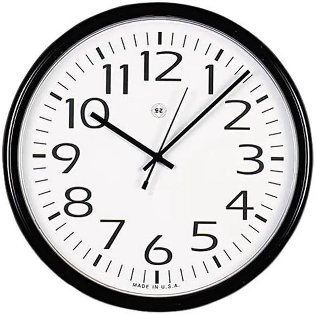 Main image of Universal UNV11641 Round Wall Clock, 13-1/2in, Black