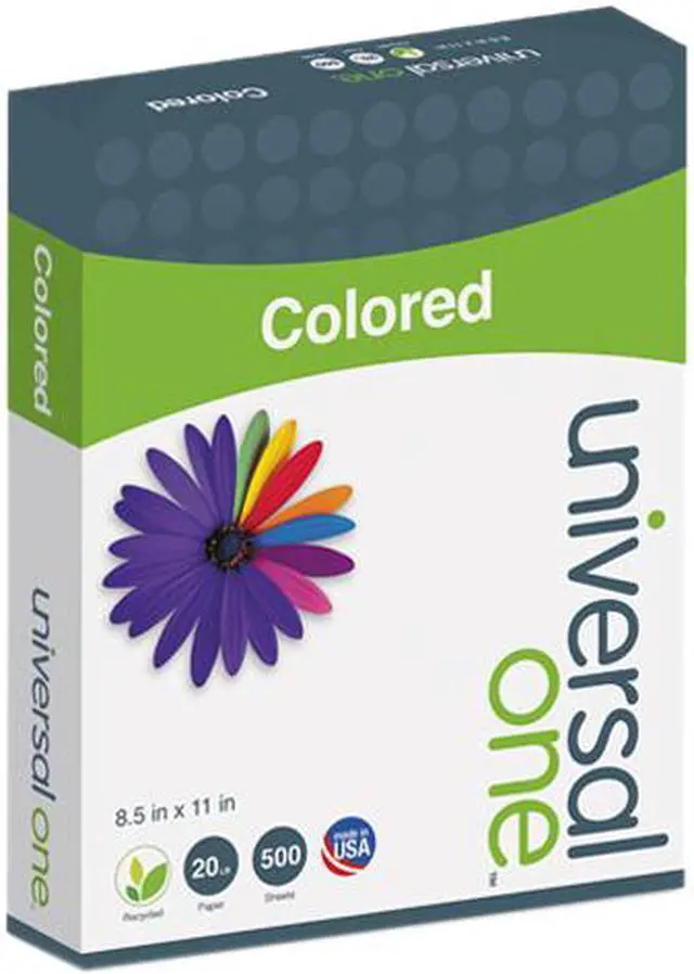 Main image of Universal UNV11201 Colored Paper, 20 lbs., 8.50" x 11.00", Canary, 500 Sheets / Ream