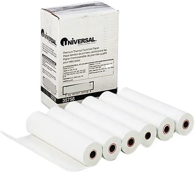 Main image of Universal UNV35758 Economical Thermal Facsimile Paper, 1/2" Core, 8-1/2" x 98 ft, 6/Carton