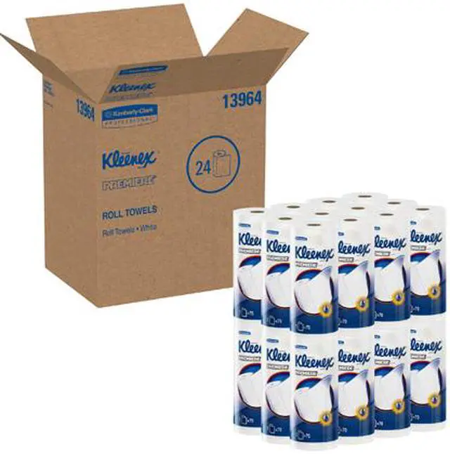 Alt view image 4 of 4 - Kleenex Towels Premier Kitchen Paper Towels (13964), Cloth-Like Softness, Perforated, 24 Rolls / Case, 70 Kleenex Paper Towels / Roll