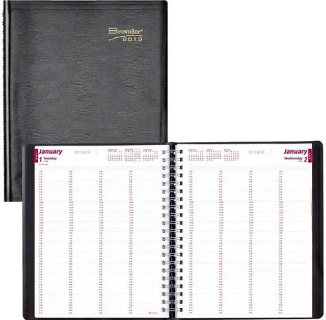 Main image of Brownline CB960BLK CoilPro Daily 4-Person Professional Appointment Book, Julian - Daily - 1 Year - 2019
