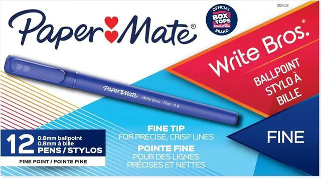 Alt view image 3 of 3 - Paper Mate Write Bros. 0.8mm Ballpoint Blue Pen - 1 Dozen  2124512