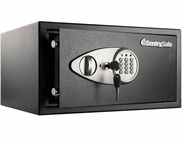Main image of Sentry Safe X105P Security Safe - 0.98 ft - Digital, Programmable, Electronic Lock - 2 Live-locking Bolt(s) - Pry Resistant, Theft Resistant, Scratch Resistant, Damage Resistant - X105P
