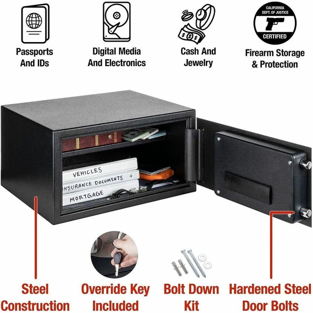 Alt view image 3 of 5 - Sentry Safe X105P Security Safe - 0.98 ft - Digital, Programmable, Electronic Lock - 2 Live-locking Bolt(s) - Pry Resistant, Theft Resistant, Scratch Resistant, Damage Resistant - X105P