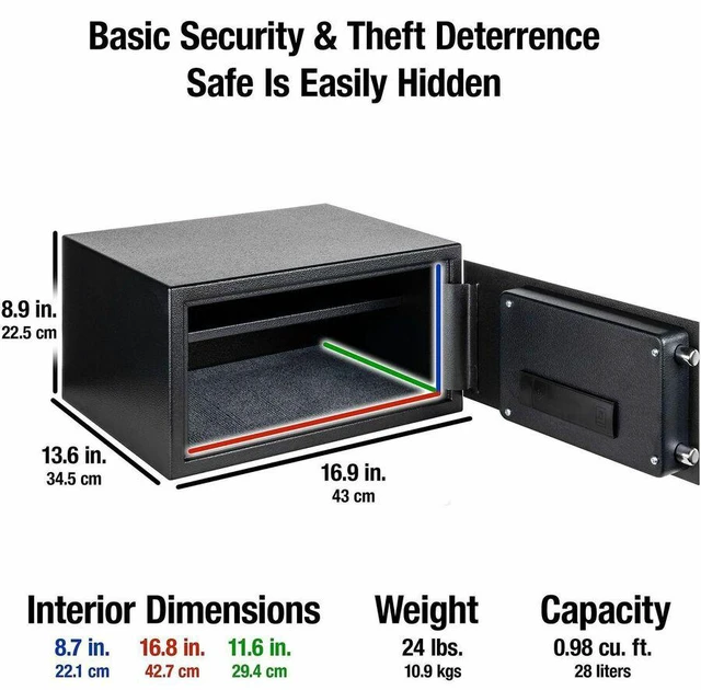 Alt view image 4 of 5 - Sentry Safe X105P Security Safe - 0.98 ft - Digital, Programmable, Electronic Lock - 2 Live-locking Bolt(s) - Pry Resistant, Theft Resistant, Scratch Resistant, Damage Resistant - X105P