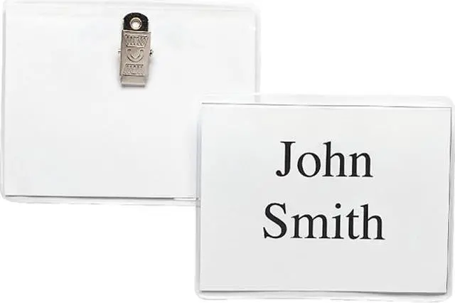Main image of Business Source 19184BD Clip Holder Style Badge Kit - 250 / Bundle - Clear