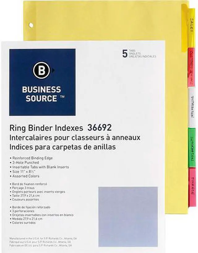 Main image of Business Source 36692BX Insertable Tab Ring Binder Indexes