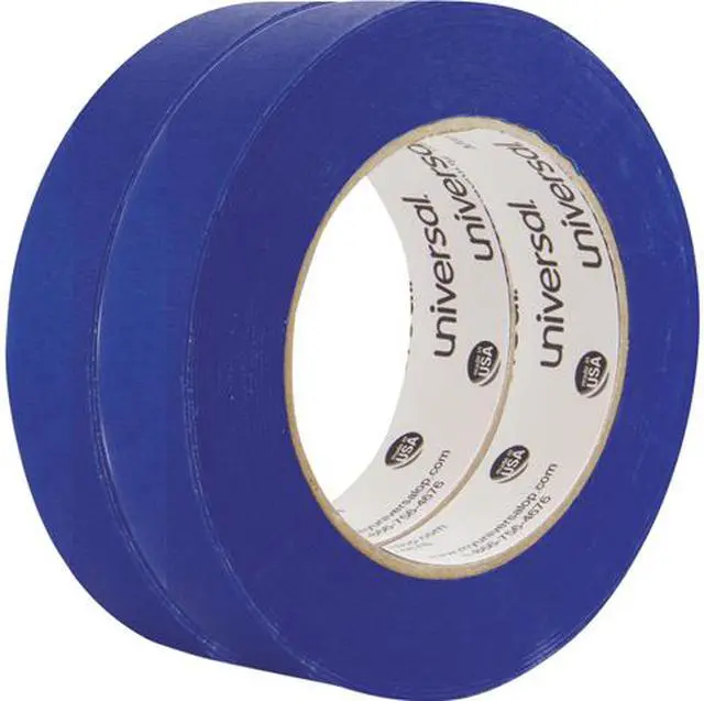 Main image of Universal UNVPT14025 Premium Blue Masking Tape with UV Resistance, 3" Core, 1" x 60 yds, Blue, 2/Pack