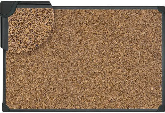 Main image of Universal UNV43022 Tech Cork Board, 36" x 24", Cork, Black Plastic Frame