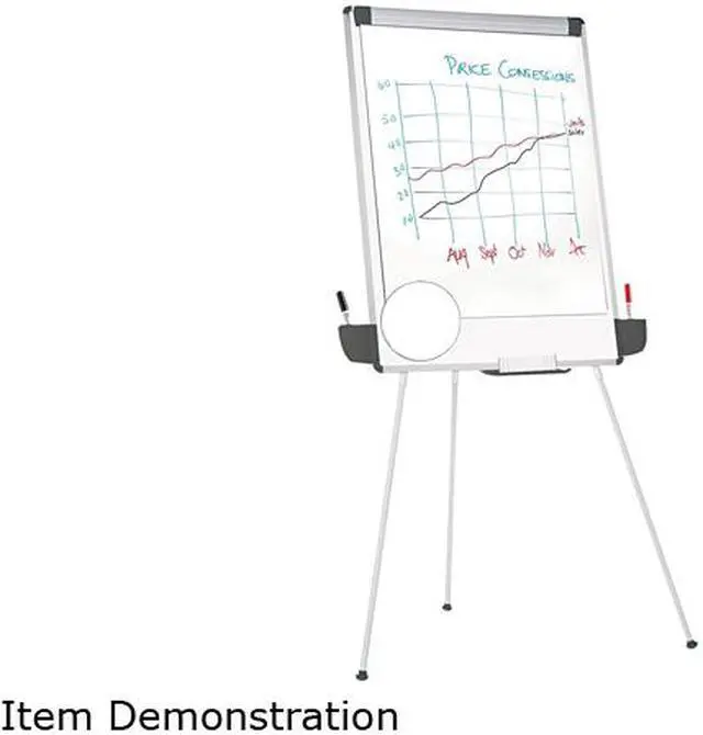 Universal Adjustable Whiteboard Easel, White/Silver