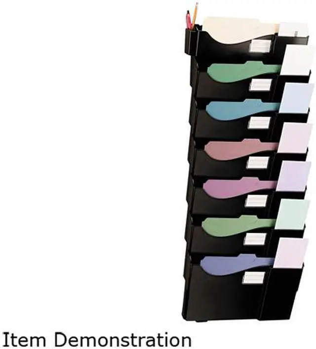 Main image of Universal UNV08174 Grande Central Filing System, Seven Pocket, Wall Mount, Plastic, Black