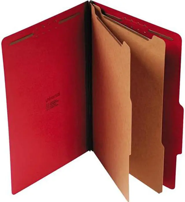 Main image of Universal UNV10313 Bright Colored Pressboard Classification Folders, 2 Dividers, Legal Size