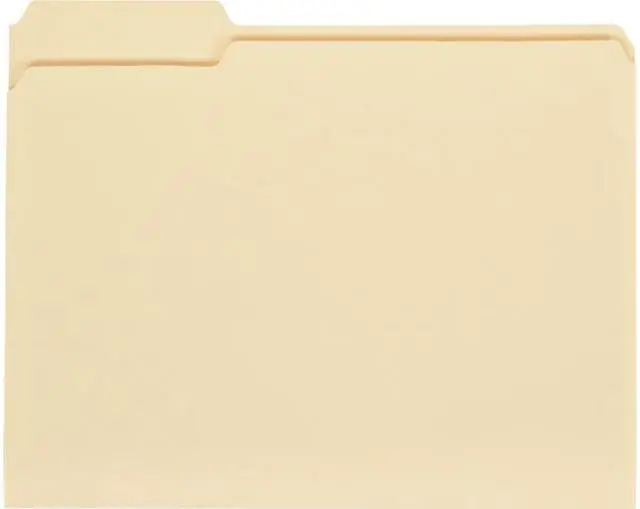 Main image of Universal UNV12113EE Top Tab Manila File Folders, 1/3-Cut Tabs, Assorted Positions, Letter Size