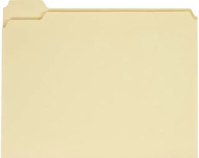 Main image of Universal UNV12115EE Top Tab Manila File Folders, 1/5-Cut Tabs, Assorted Positions, Letter Size