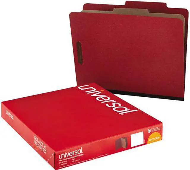 Main image of Universal UNV10250 Four-Section Pressboard Classification Folders, 1 Divider, Letter Size