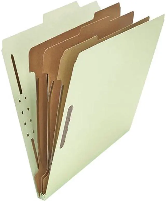 Main image of Universal UNV10293 Eight-Section Pressboard Classification Folders, 3 Dividers, Letter Size, Gray-Green