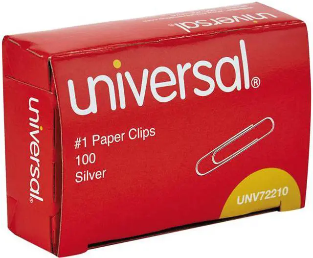 Main image of Universal A7072210A Paper Clips, Small (No. 1), Silver, 100 Clips/Pack, 12 Packs/Carton